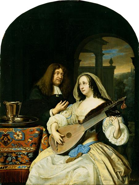 Francois de la Boe Sylvius and his Wife 1672 by Frans van Mieris (1635-1681)  Staatliche Kunstsammlungen Dresden Gal.-Nr. 1743